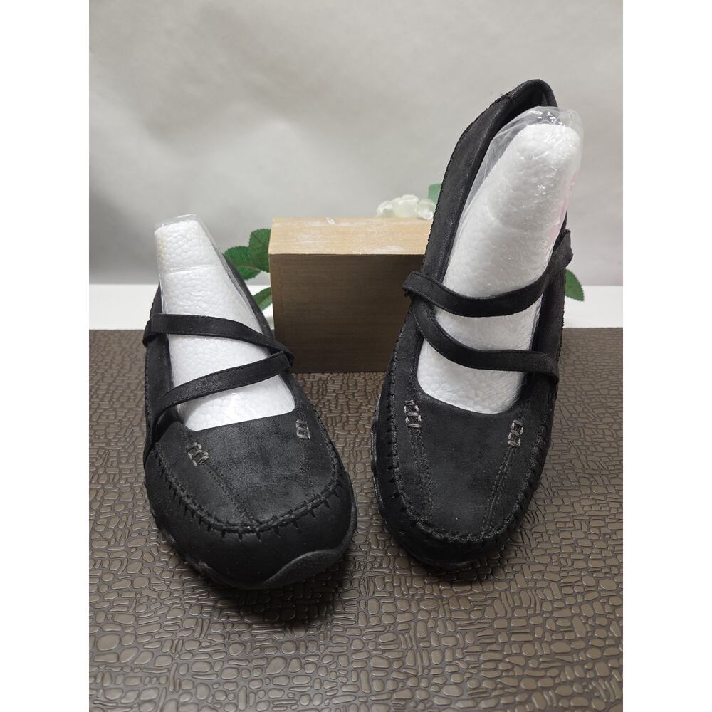 Skechers Relaxed Fit Memory Foam Shoes Womens Size 9 Black Crisscross Strappy